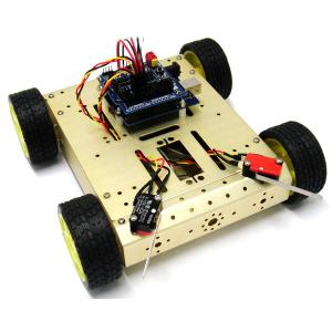 AS-4WD铝合金自主碰撞机器人套件 机器人小车 智能车...