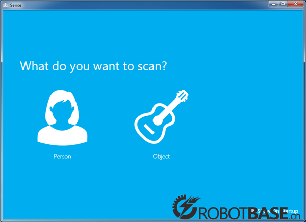 选择扫描物体尺寸