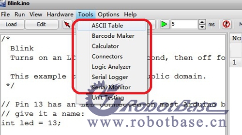 图7 Simulator for Arduino 附带的多种实用小工具